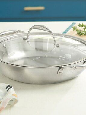 Princess Heritage® Tri-Ply Stainless Steel 14" Sear Pan 10831